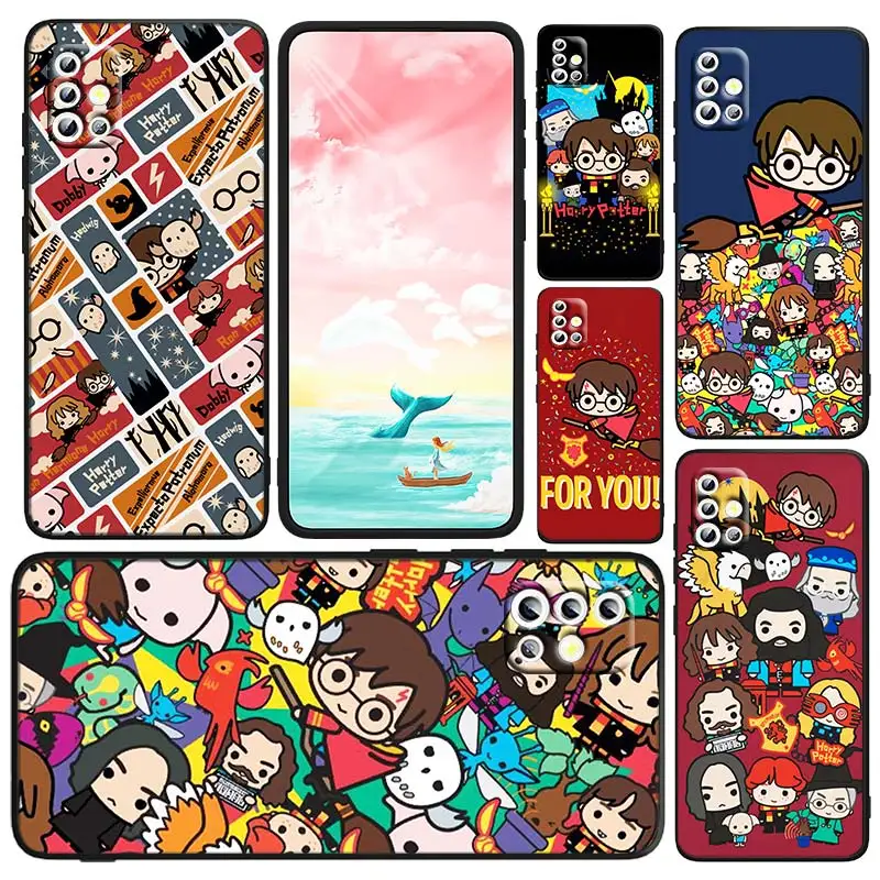 

Cartoon Potters Cute Harries Phone Case For Samsung A73 A72 A71 A53 A52 A51 A42 A33 A32 A23 A22 A21S A13 A04 A03 5G Black FUnda
