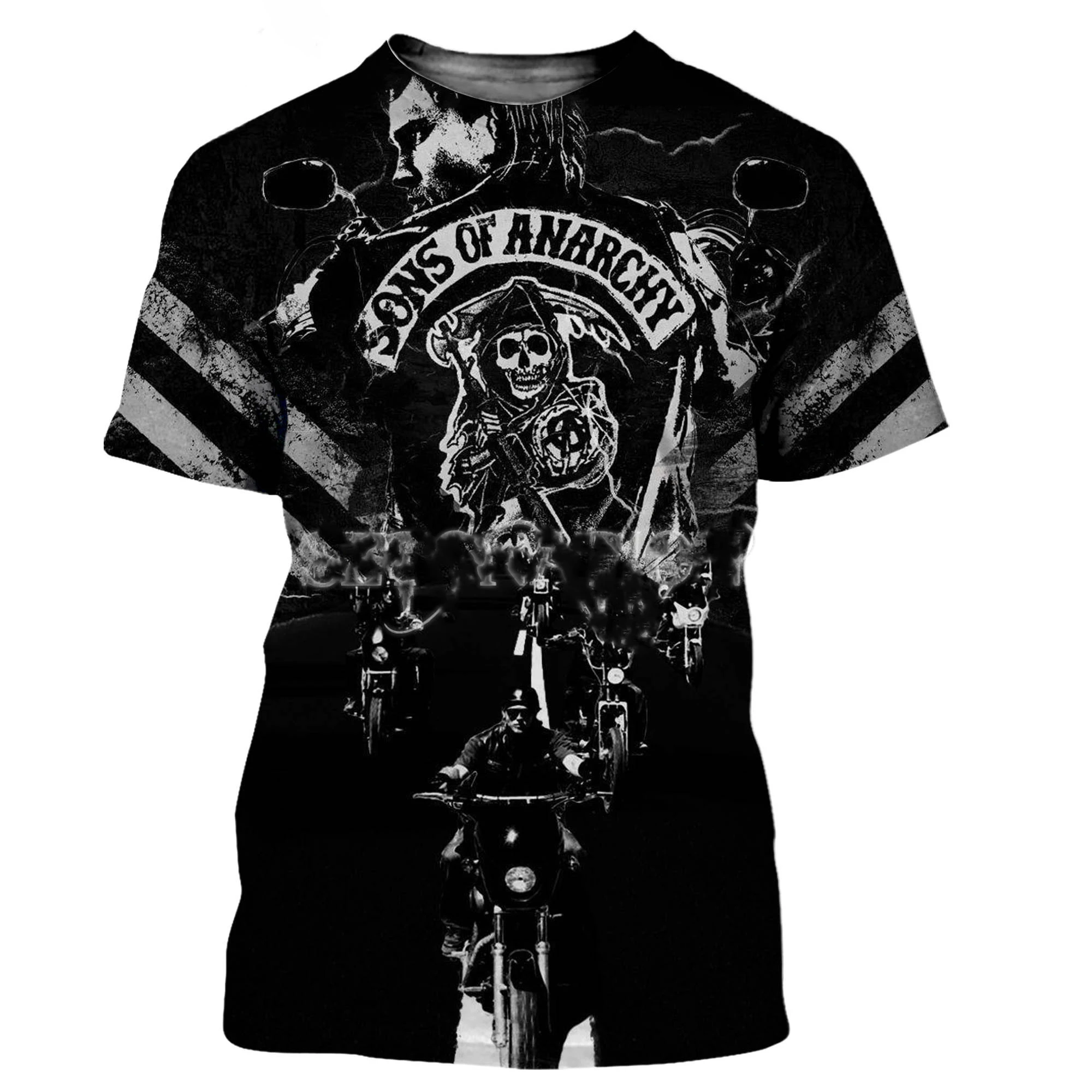 

Футболка Мужская/женская с 3D-принтом сынов анархии, стильная уличная одежда в стиле Харадзюку, летние топы