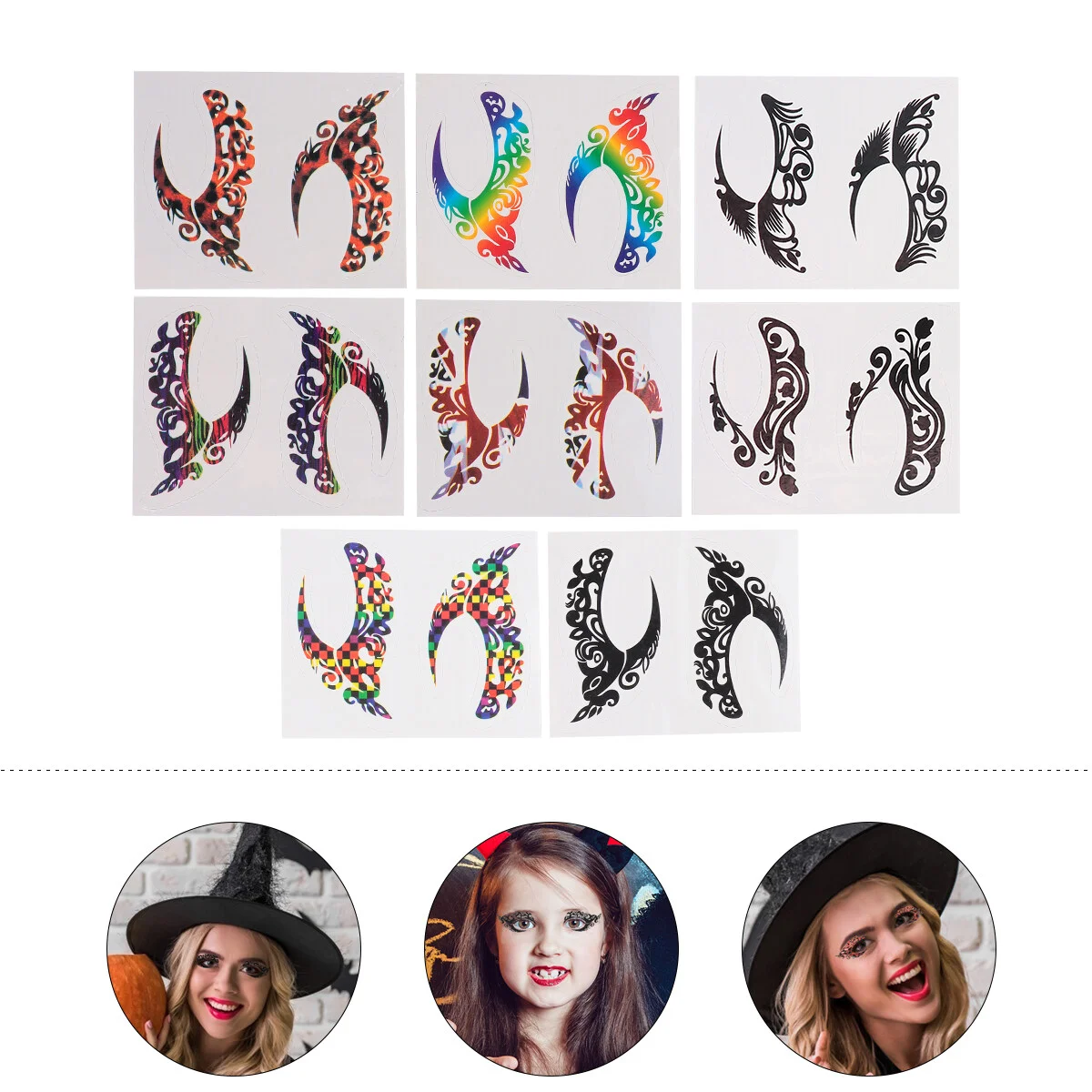 

8 Pairs Temporary Eyeshadow Tattoos Stickers Waterproof Eyeshadow Tattoos for Party Makeup