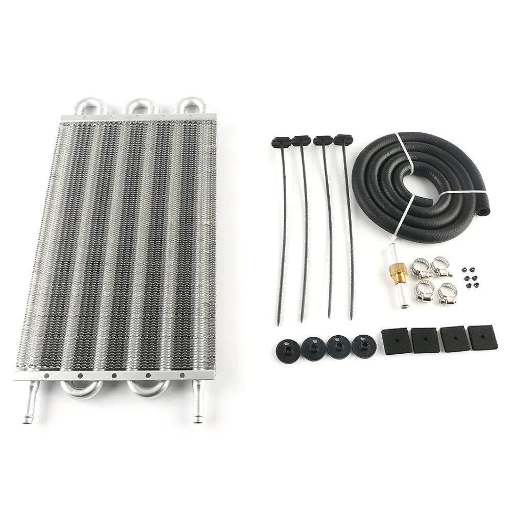 

Aluminum Remote Transmission Oil Cooler/Auto-Manual Radiator Converter Kit 8 Row 6 Row 4 Row