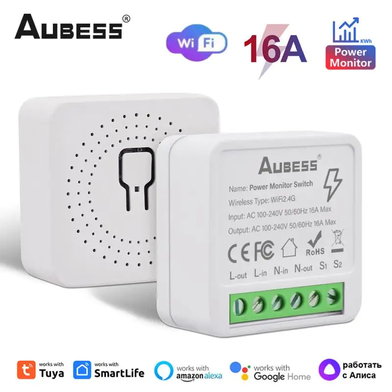 Tuya 16A Wi-Fi Smart Life Switch Двустороннее управление Мини-переключатель сделай сам