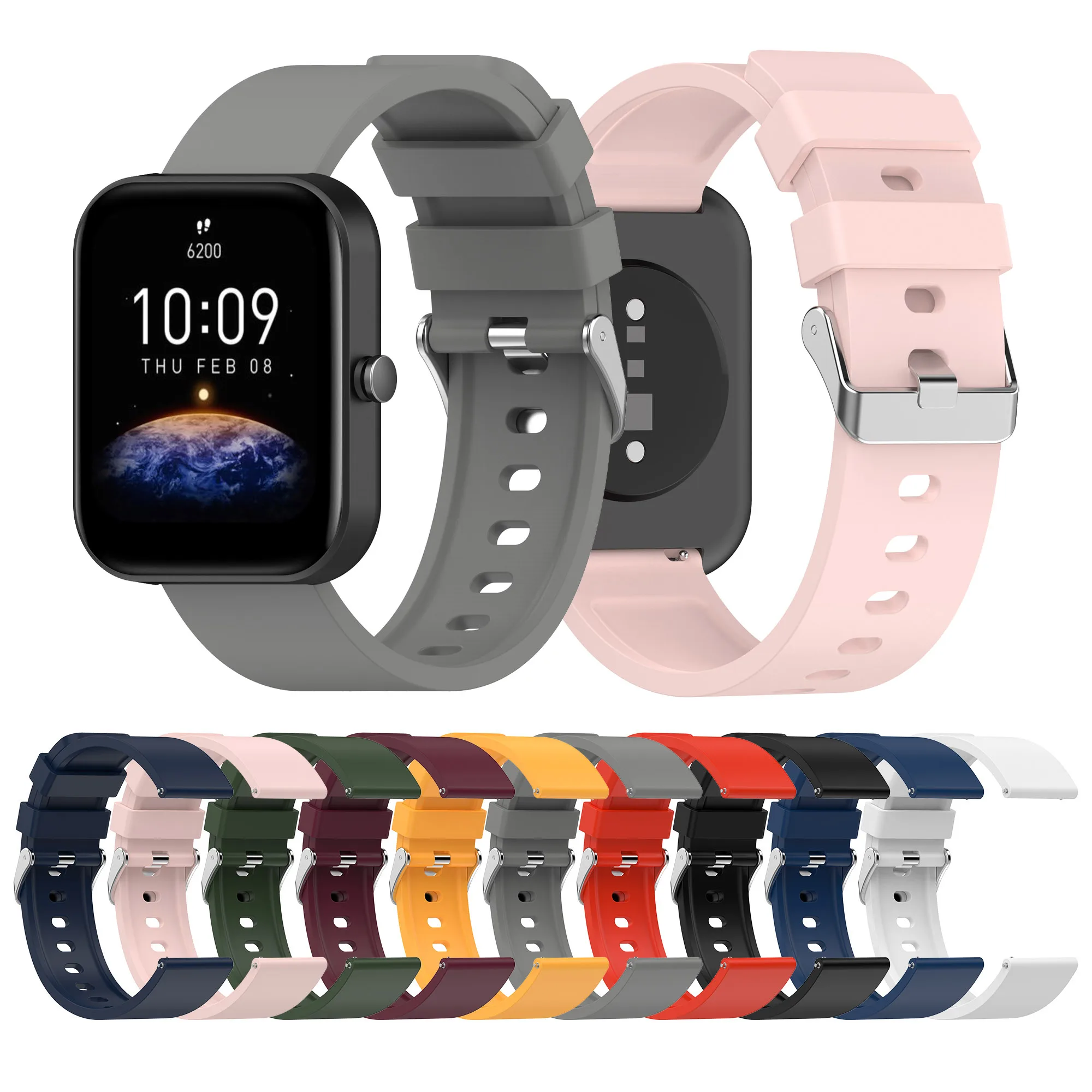 

20mm Watch Band For Amazfit Bip 3 Strap Silicone Wristband Bracelet for Huami Amazfit GTS 3 2/Bip Lite/Bip S/Bip U Pro/GTR 42mm