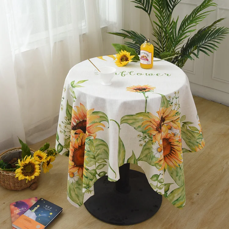 

Sunflower Pastoral American Dining Table Table Cover Coffee Table Table Cloth Rectangular Waterproof and Anti-fouling Tablecloth