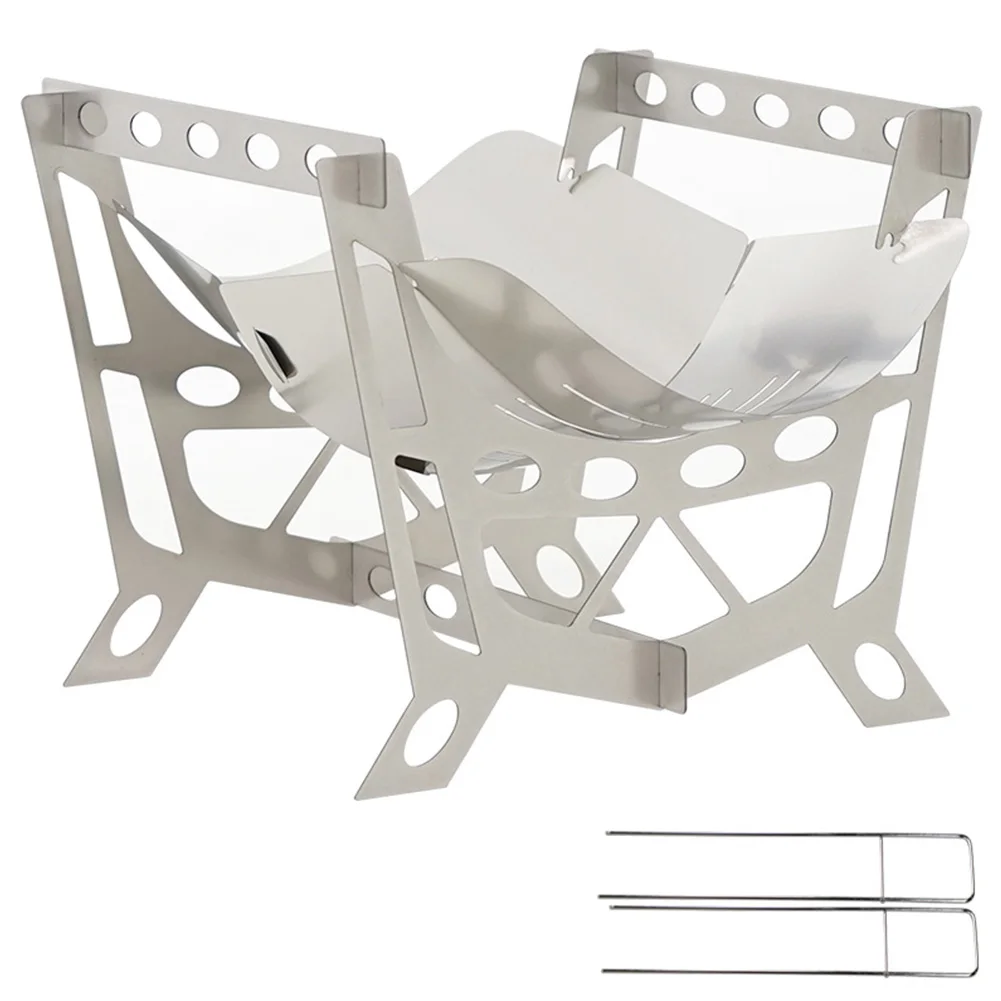

Metal Barbecue Rack Lightweight Foldable Campfire Cooking Stoves Multifunctional Picnic Campfire Stove Portable Outdoor Supplies
