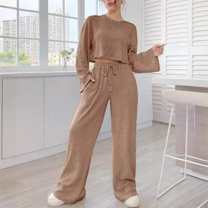 Осенне-зимняя женская одежда новая мода повседневная домашняя на шнуровке