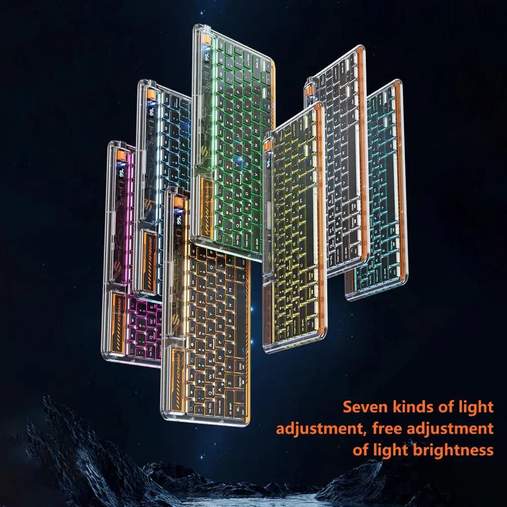 

Keyboard Transparent Shell Mute Button Long Standby Time Bluetooth-compatible 5.2 Laptop Keyboard Wireless Keyboard Typing