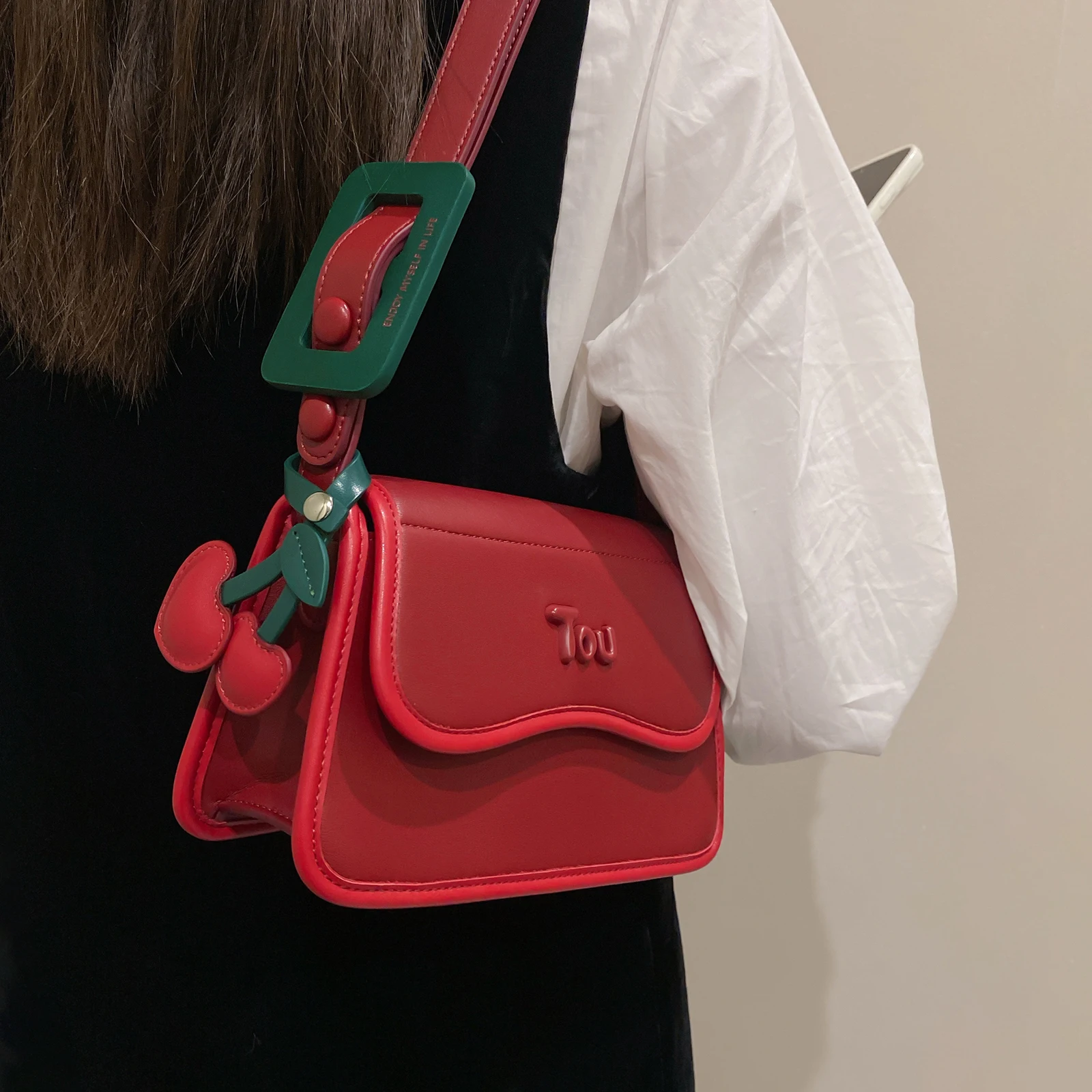 TOUTOU оригинальная маленькая квадратная сумка Cherry для женщин рождественский