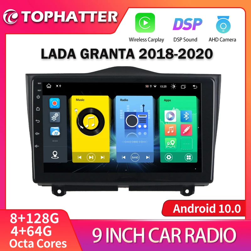 

Автомагнитола 2 Din, Android 10, для LADA Granta 2018 2019, GPS-навигация, Carplay, мультимедийный видеоплеер, стерео, DVD