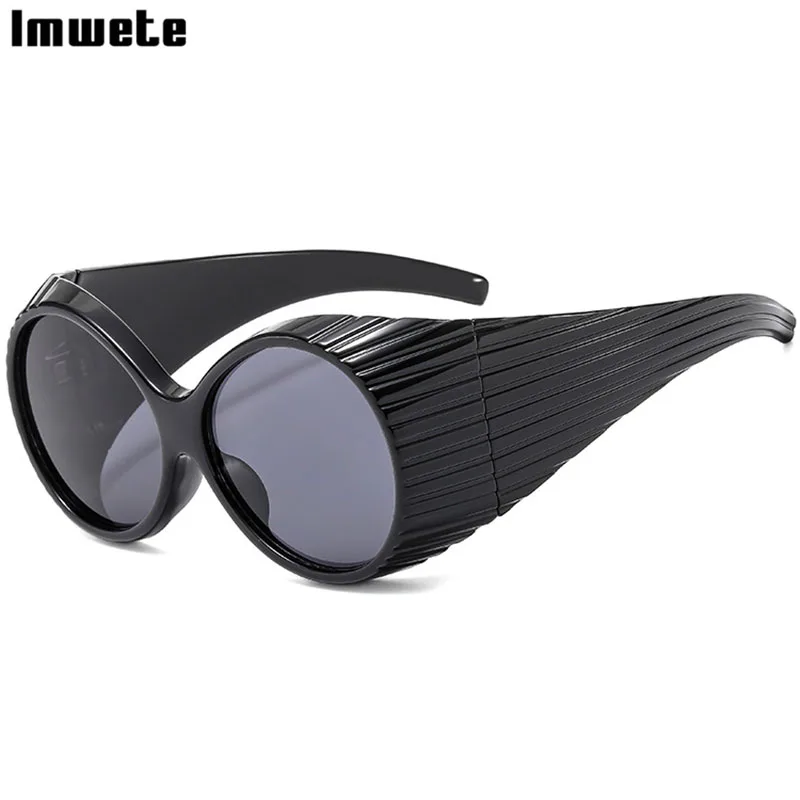 

Imwete Retor Oversized Sunglasses for Men Women Big Frame Windproof Sun Glasses Ladies Fashion Gradient Pink Eywear Shades UV400