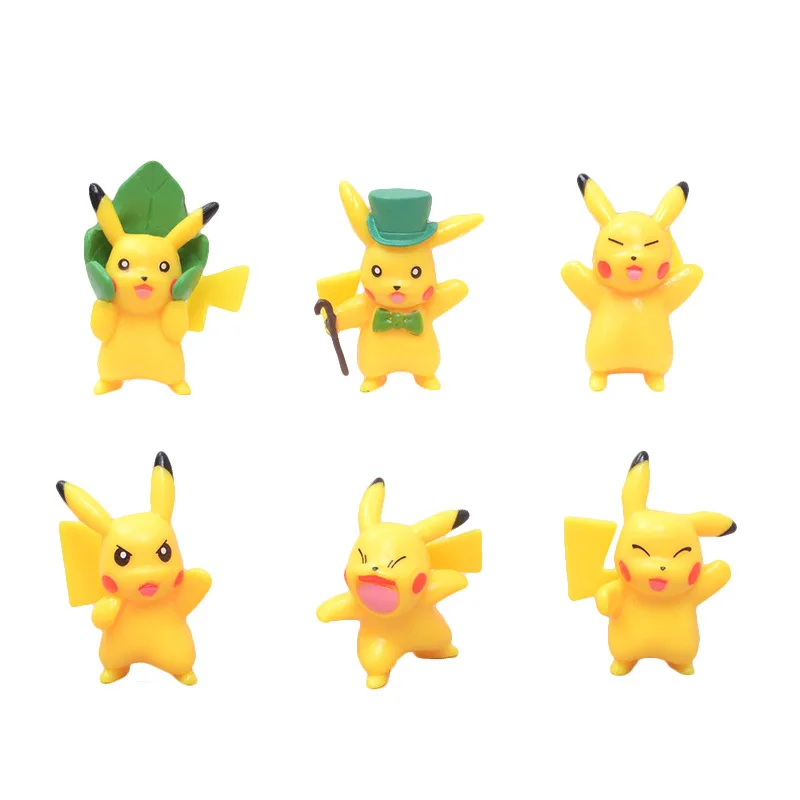 

6 cute Pikachu cake decoration Pokemon baby hand office doll model decoration children's toy gift