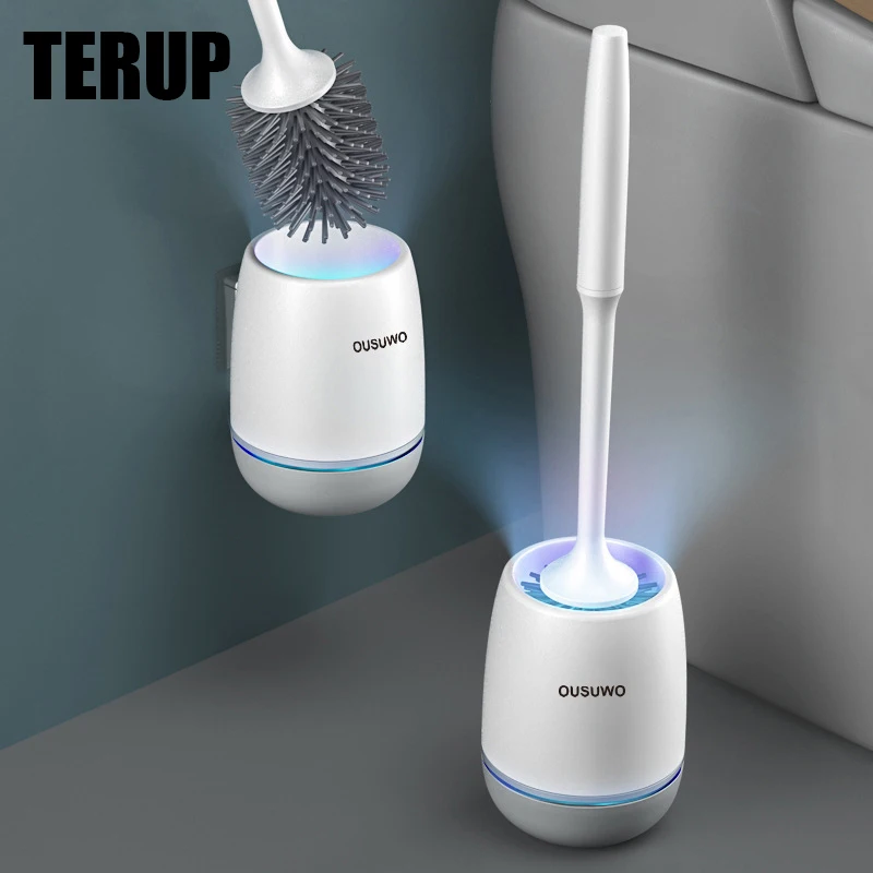 

TERUP Silicone TPR Toilet Brush and Holder Quick Drain Cleaning Tools For Toilet Household Items WC Bathroom Accessory Sets