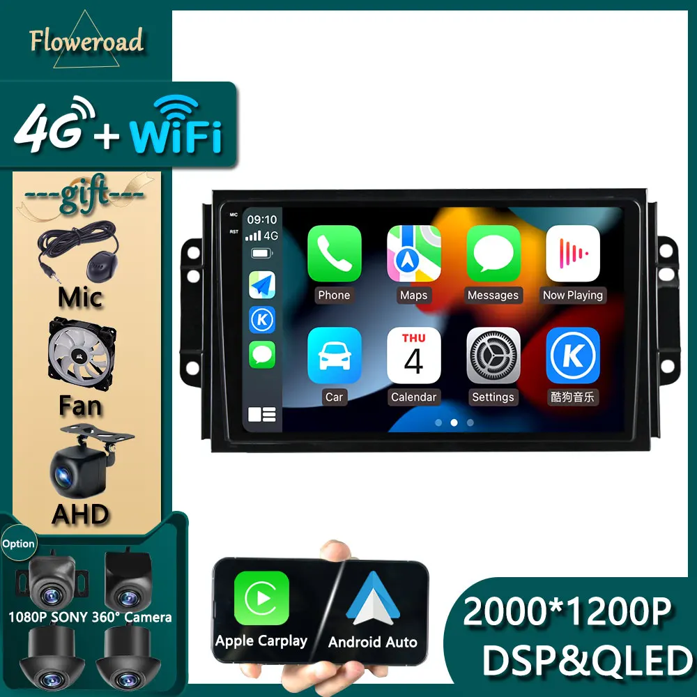 

Головное устройство 4G WIFI Carplay Auto для Chery Tiggo 3 2016 2017- 2018 автомобильный Android 12 навигатор GPS Радио мультимедийный плеер IPS видео