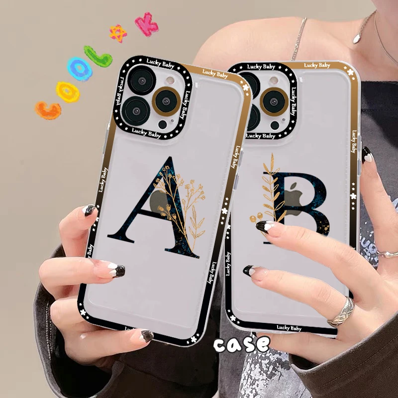 

Initial Letter A Z Fashion Phone Case for iPhone 11 12 13 Mini Pro Max 14 Pro Max Case shell