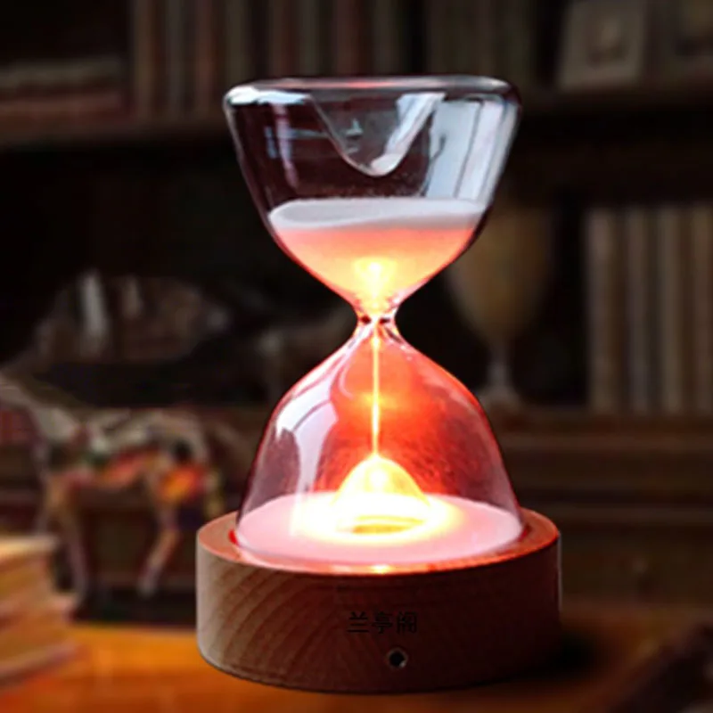 Creative Colorful Hourglass Lamp Nordic Hour Glass Decor Sand Clock Luxury Sand Lamp Desk Room Decoration Household Items Gift