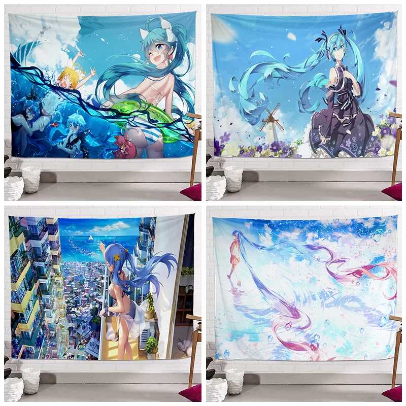 

Home Kawaii Room Decor Anime Beauty Printed Tapisserie Ins Bedside Background Cloth Bedroom Tapestry Aesthetic Room Decor Mural