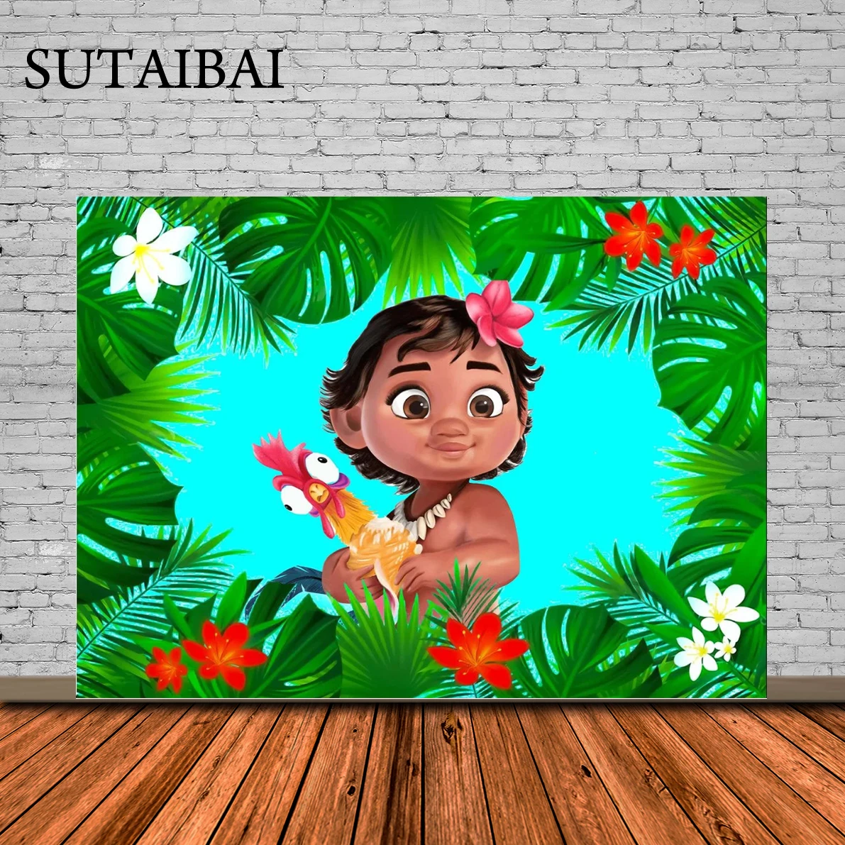 

Disney Moana Photo Backdrop Girls Princess Birthday Baby Shower Cartoon Vaiana Photography Backgrounds Party Decors
