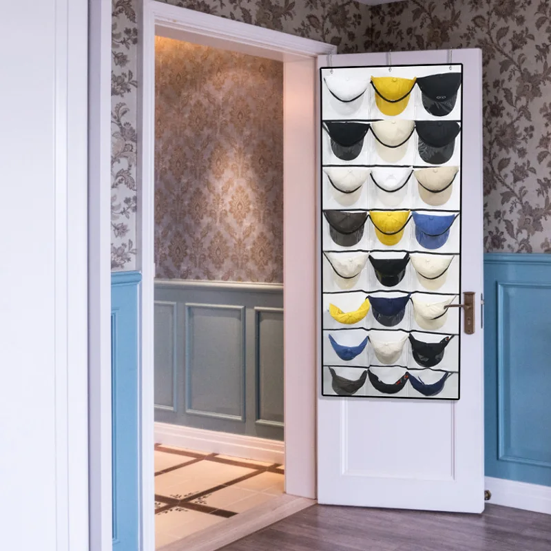 

The new multi-lattice simple cloth storage bag behind the door jewelry hand decorated baseball cap storage bag room organizer