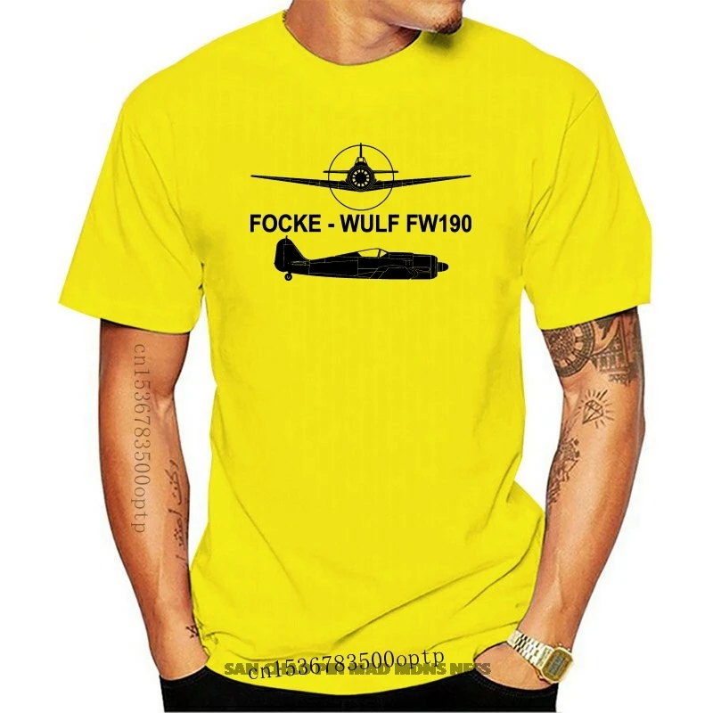 

2018 New Men's T Shirt Short Sleeve Fitness Clothing Aeroclassic Focke-Wulf Fw 190 Silhouette Men's T Shirts