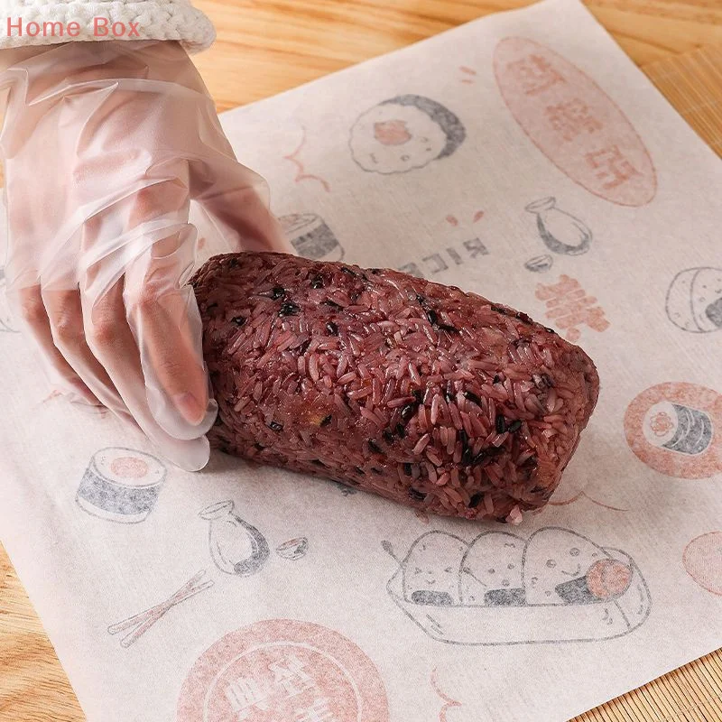 50 шт. упаковочная бумага для рисовых шариков упаковка рулонов маслостойкая