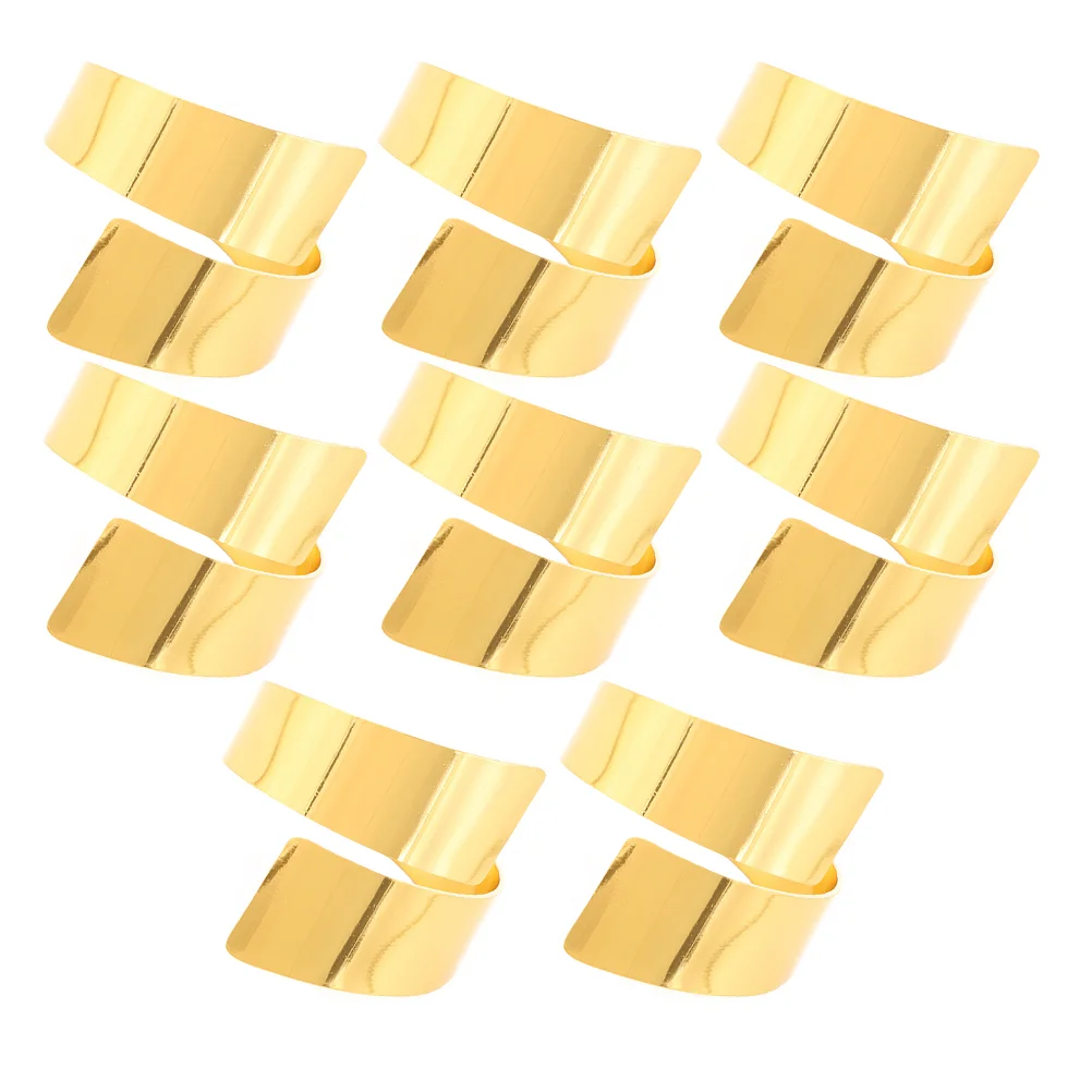 

8pcs Dining Table Decorative Napkin Rings Creative Alloy Napkin Rings Party Supplies