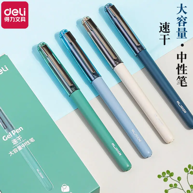 

DELI NUSIGN быстросохнущая гелевая ручка большой емкости 0,5 канцелярские принадлежности для _ черная ручка для подписи 4/8/12 шт.