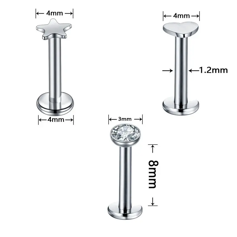 Пирсинг для губ из нержавеющей стали 2 шт.