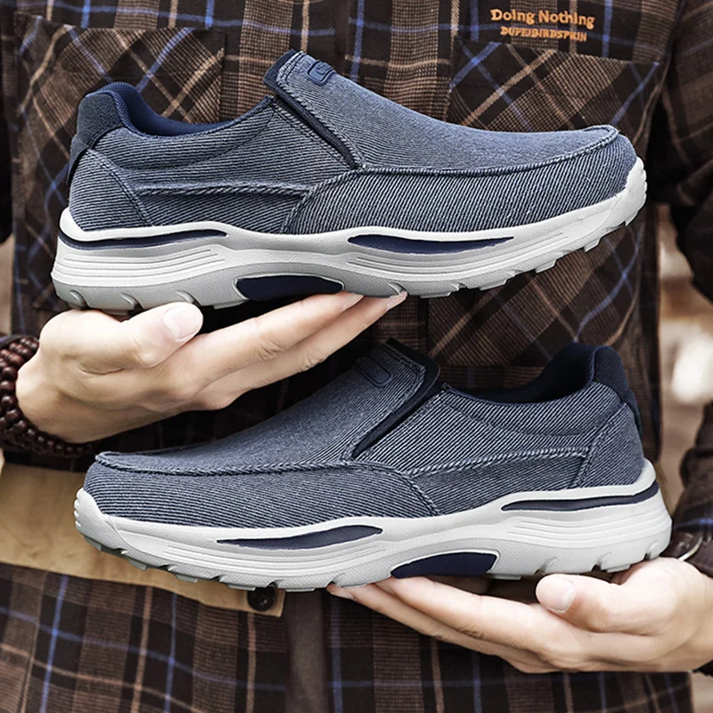 Men's Canvas Shoes Hiking Sneaker Loafer Men 2022 Summer Autumn New Outdoor Fishing Lightweight Camping Sneaker Work Safety Shoe