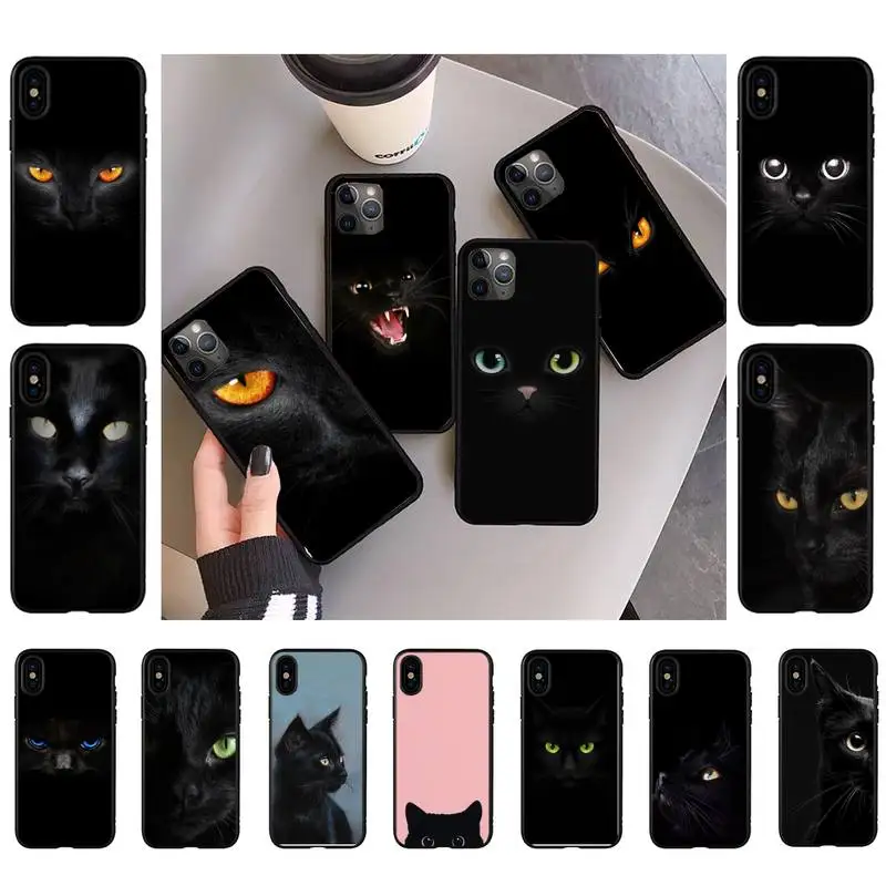 

Black Cat Staring Eye On Phone Case for iPhone 11 12 13 mini pro XS MAX 8 7 6 6S Plus X 5S SE 2020 XR case