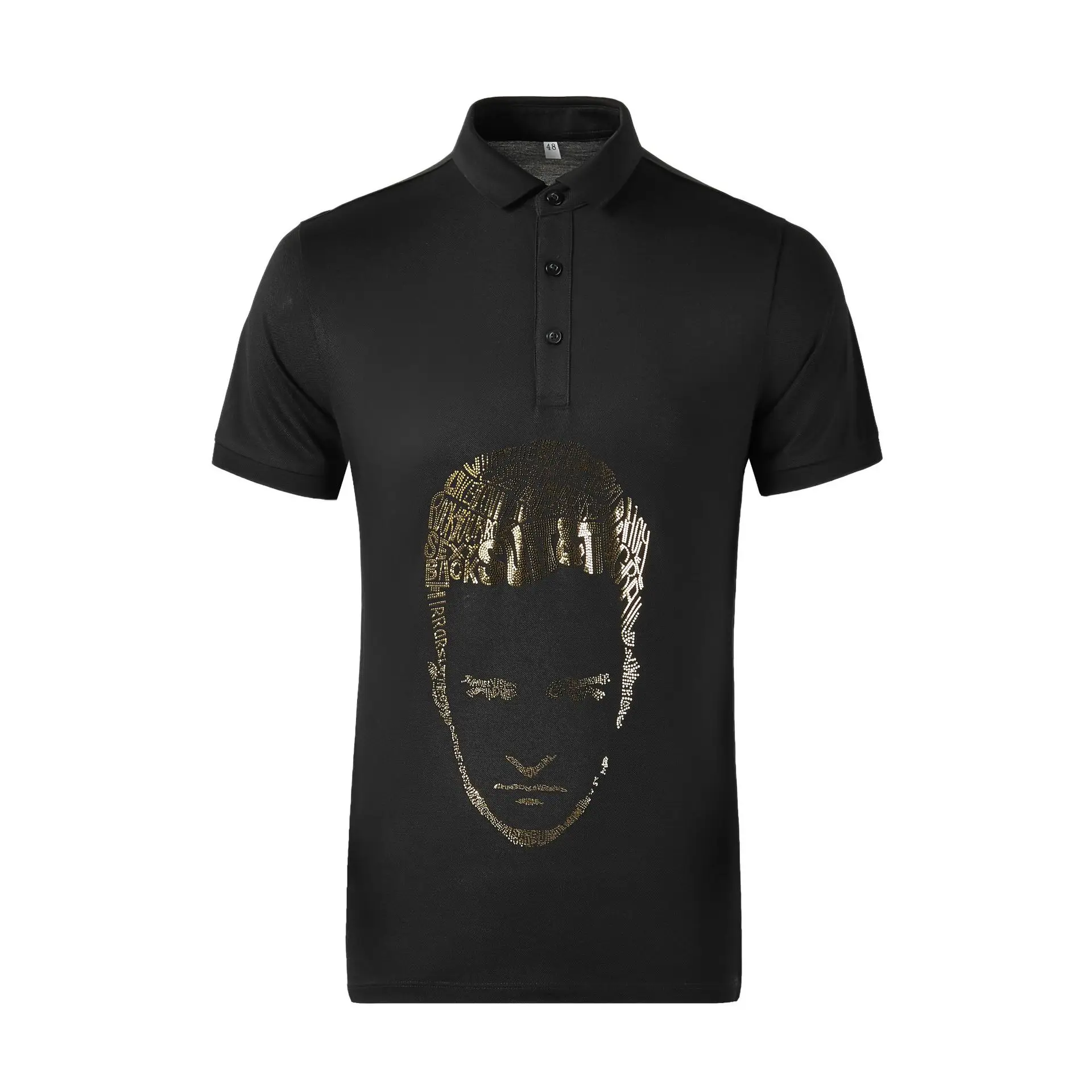 

New Arrival High Quality Spring Summer Fashion Men Short Sleeve Cotton Textile Tide Brand Turn-down Collar Men T Shirt Size 3XL