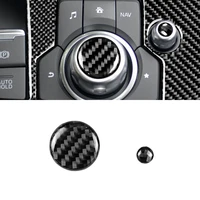 real carbon fiber car center console multimedia volume button cover protective trim for mazda 3 6 cx 5 cx 9 2017 koqyox