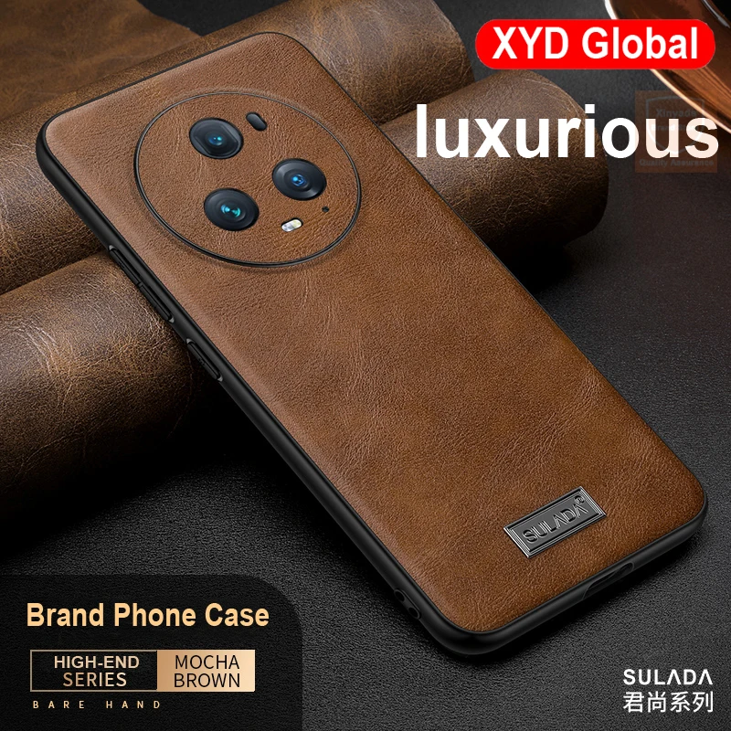 

High end Brand For Huawei Honor Magic5 Pro Magic 5 Case Genuine Leather Phone Back Case For Honor Magic 5 Pro Cover Bumper Shell