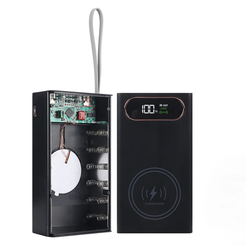 12*18650 Беспроводная зарядка Quick Charge 3 0 QC3.0 PD3.0 чехол для внешнего аккумулятора 7 в
