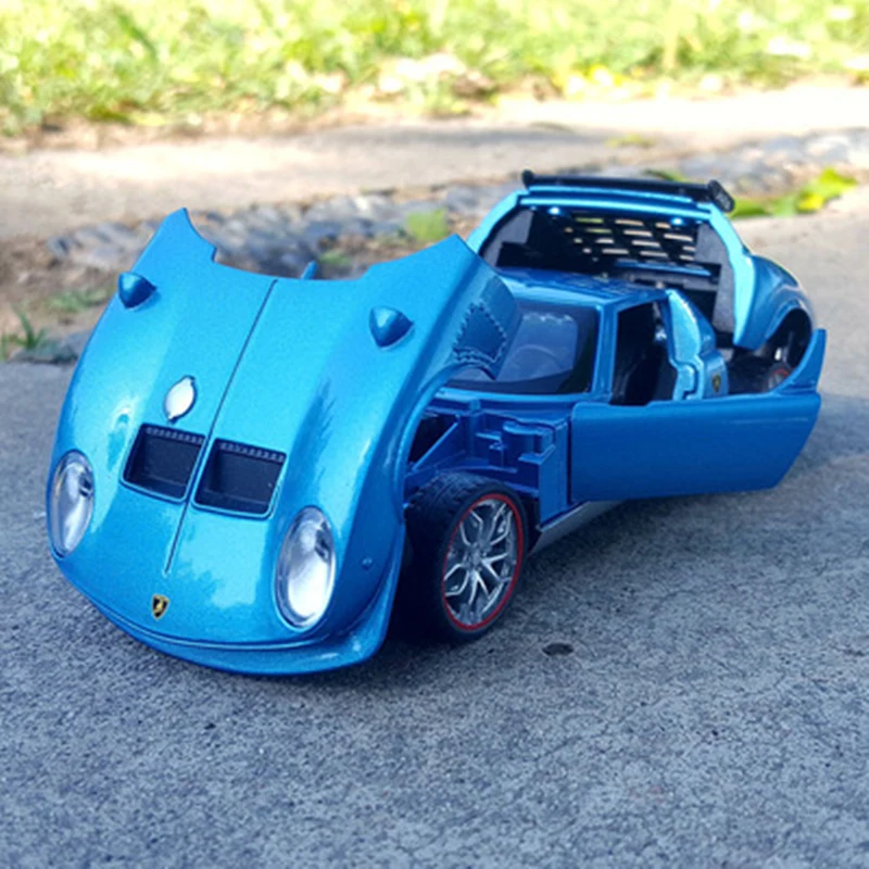 1:32 Модель автомобиля Miura из сплава Classic Car Diecasts Metal Toy Retro Sports Sound and Light Collection Simulation Kids Gift