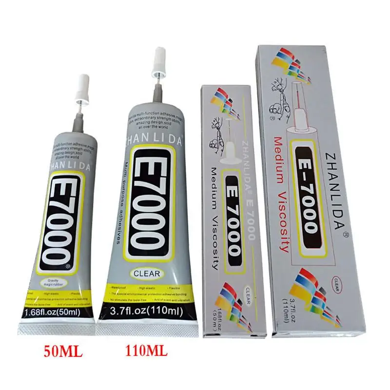 50/110ML Multipurpose Zhanlida DIY E-7000 Clear Contact Adhesive Fabric DIY Diamond Jewelry Glue With Precision Applicator Tip