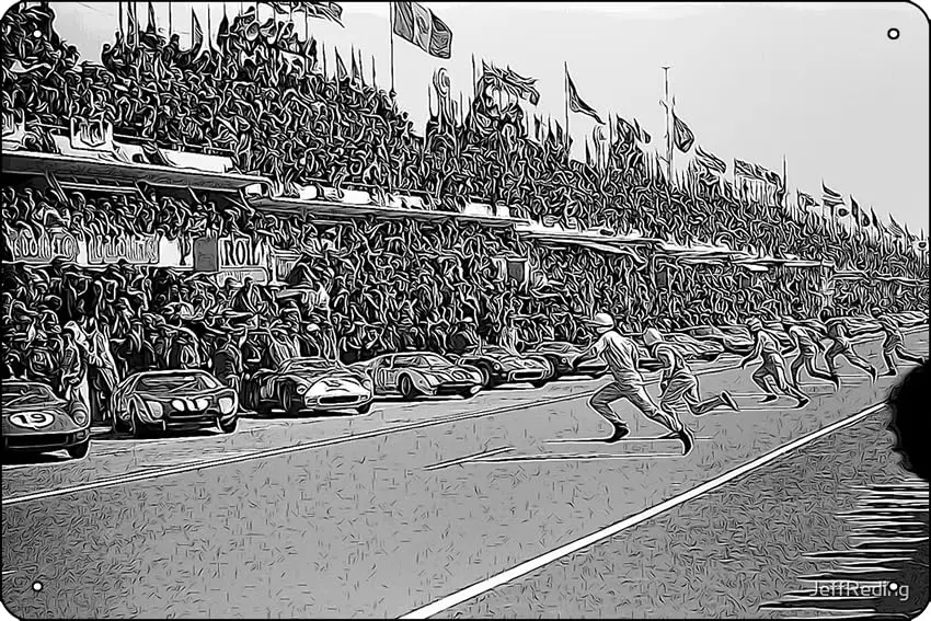 24h Le Mans 1964 начальный плакат Забавный металлический жестяной знак для дома кухни