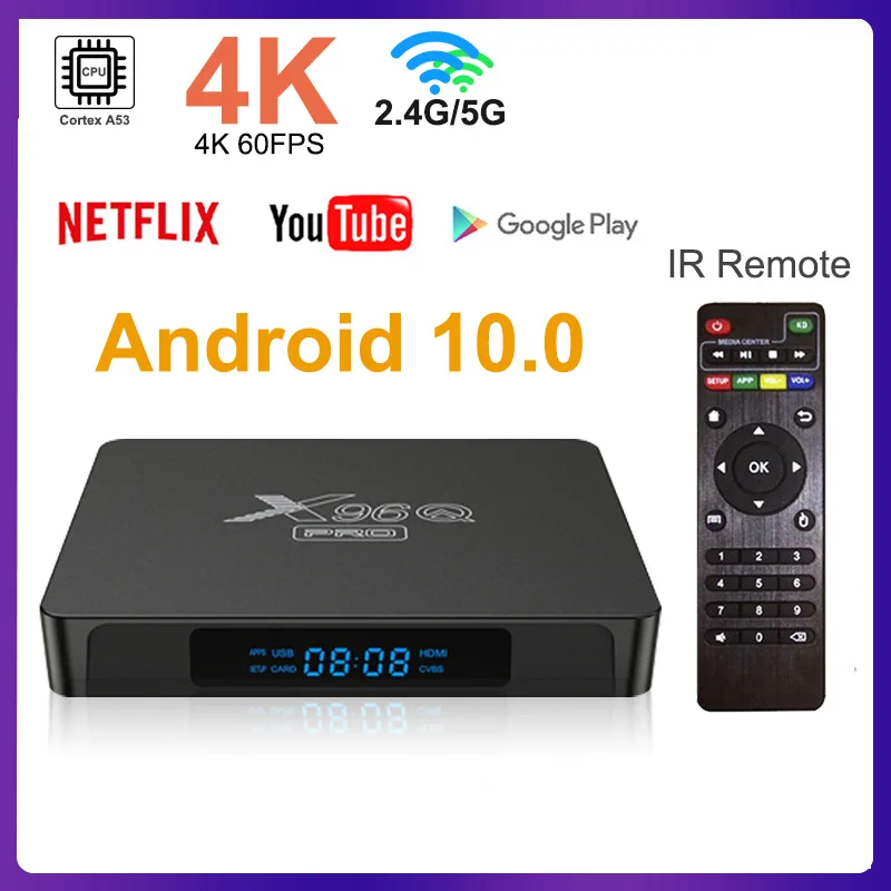 Приставка Смарт-ТВ X96Q PRO Android 2 4 4k дюйма Wi-Fi |