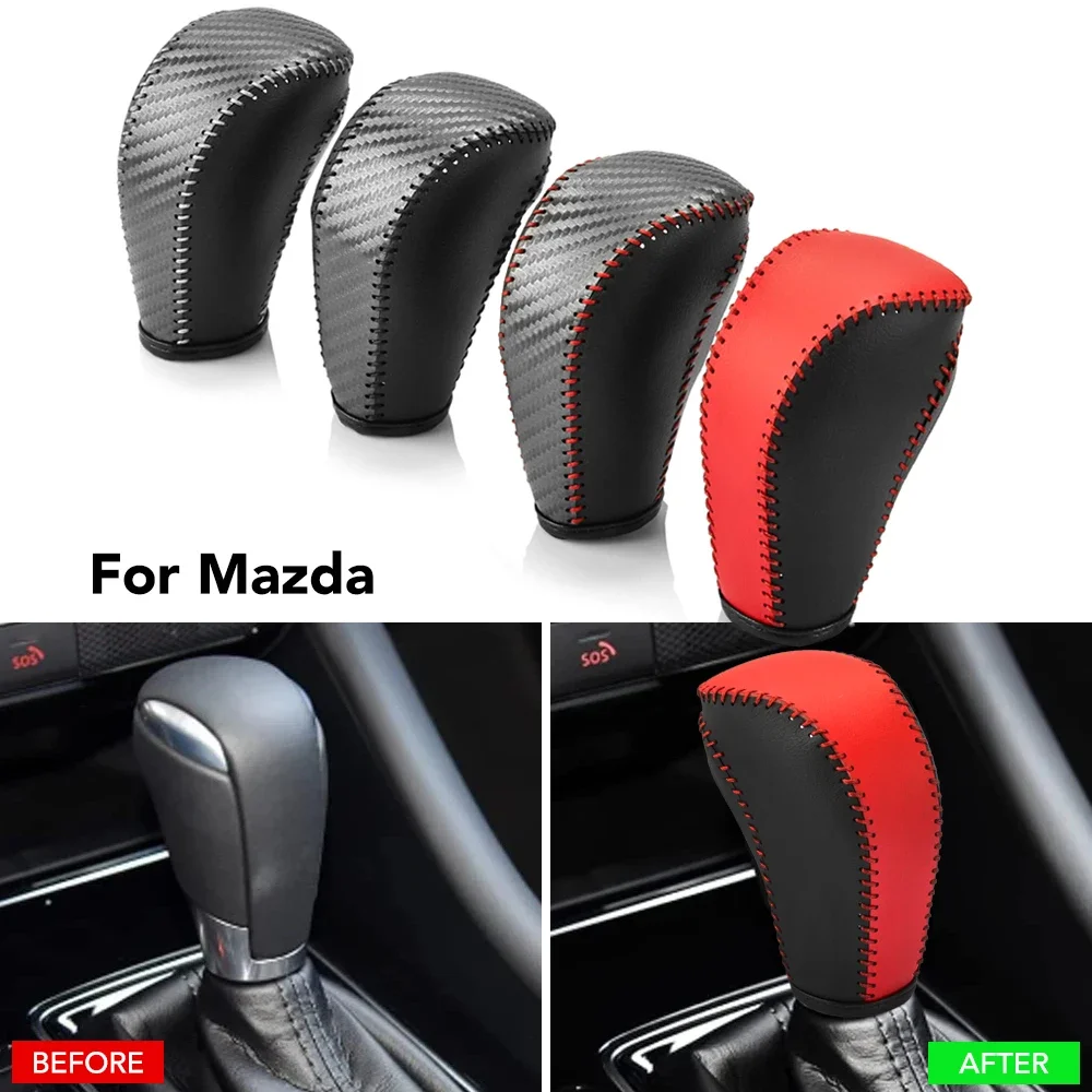 Кожаный Чехол На Ручку Переключения Передач Для Mazda 2 3 6 BM GJ Demio CX3 CX5 CX8 CX9 Axela 2014-2022