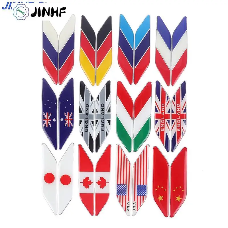 

3D Aluminum Flags Car Sticker UK USA ITALY FRANCE GERMAN Badge Emblem Motorcycle Decal Grille Bumper Decoration