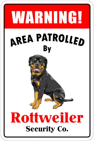

vintage Aluminum Warning Area Patrolled By Rottweiler Metal Novelty Sign 20x30cm Poster Metal Plate Metal Painting Metal Poster