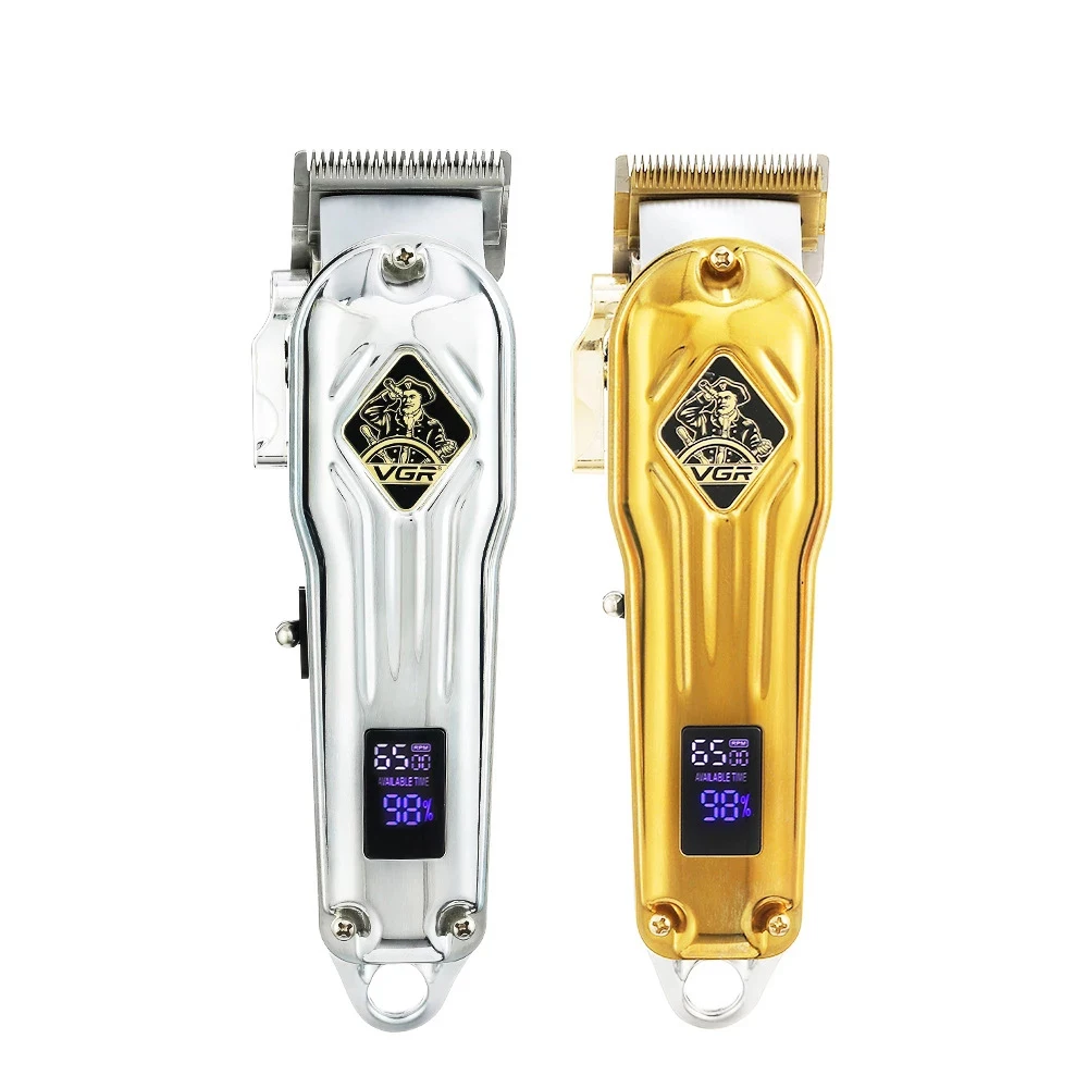 Professional Hair Trimmer Gold LED Electric Trimmer For Men Cordless Rechargeable Shaver Barber Hair Cutting Machine Hair Stylin