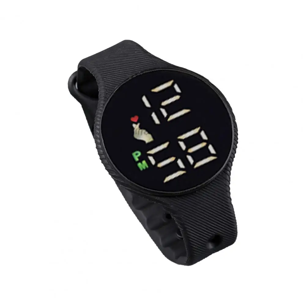 

Электронные часы, светящиеся, для плавания, водонепроницаемые, с круглым циферблатом, детские спортивные светодиодные цифровые наручные ча...