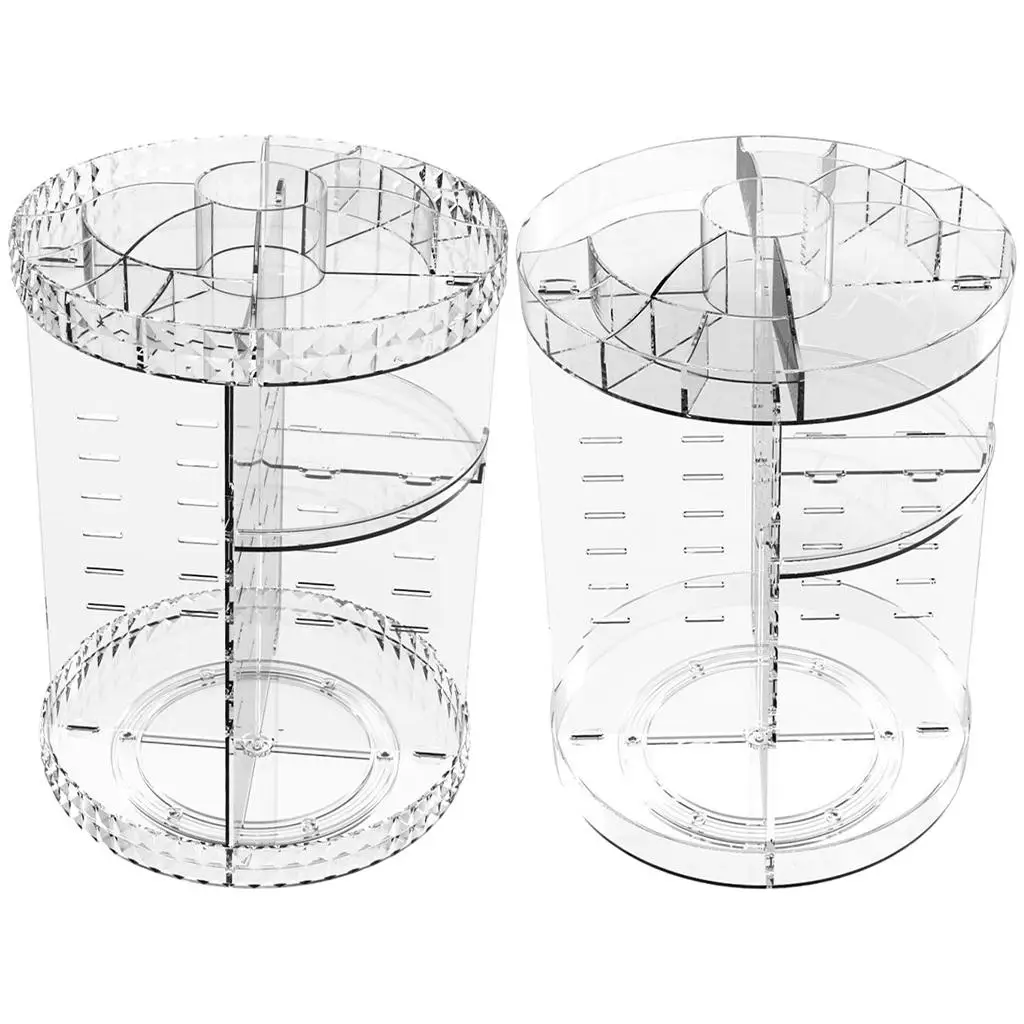 

Cosmetic Makeup Organizer Shelf 360 Degree Rotating Display Rack