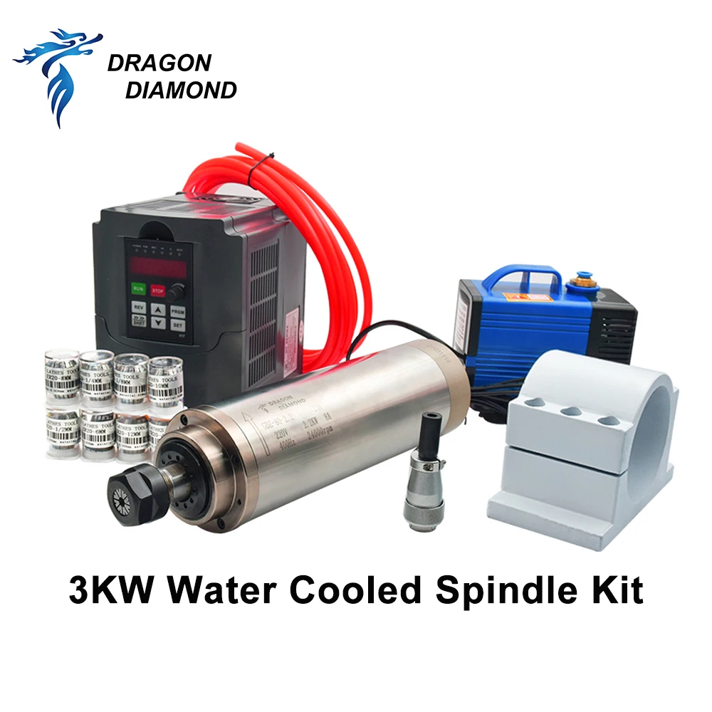 Высокое качество HQD ER20 2 кВт 3 5 двигатель шпинделя с водяным охлаждением 220 В/380 В