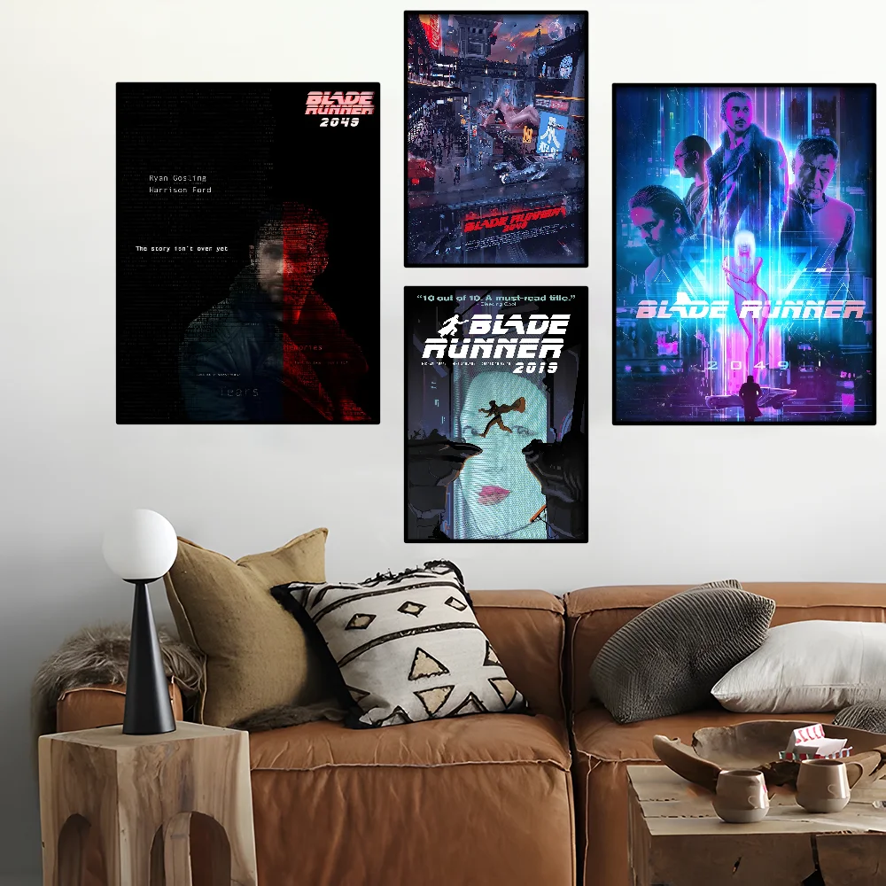 Moive Blade Runner 2049 Poster Self-adhesive Art Waterproof Paper Sticker Coffee House Bar Room Wall Decor