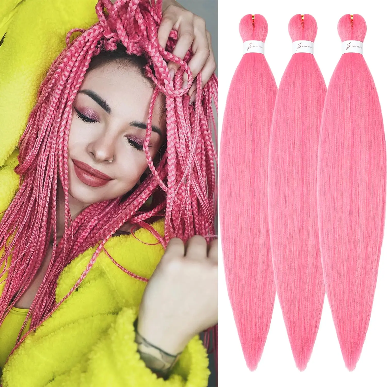 

Pre Stretched Extensions Easy Braiding Hair Kanekalon Jumbo Box Braids Crochet Curly Hair Wholesale Expression Braiding Hair