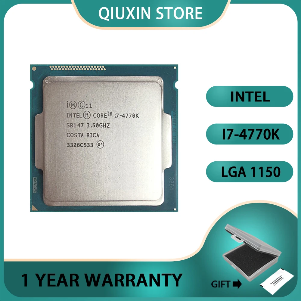 

Intel Core i7-4770K i7 4770K i7 4770 K Processor 84W CPU 3.5 GHz Quad-Core Quad-Thread LGA 1150