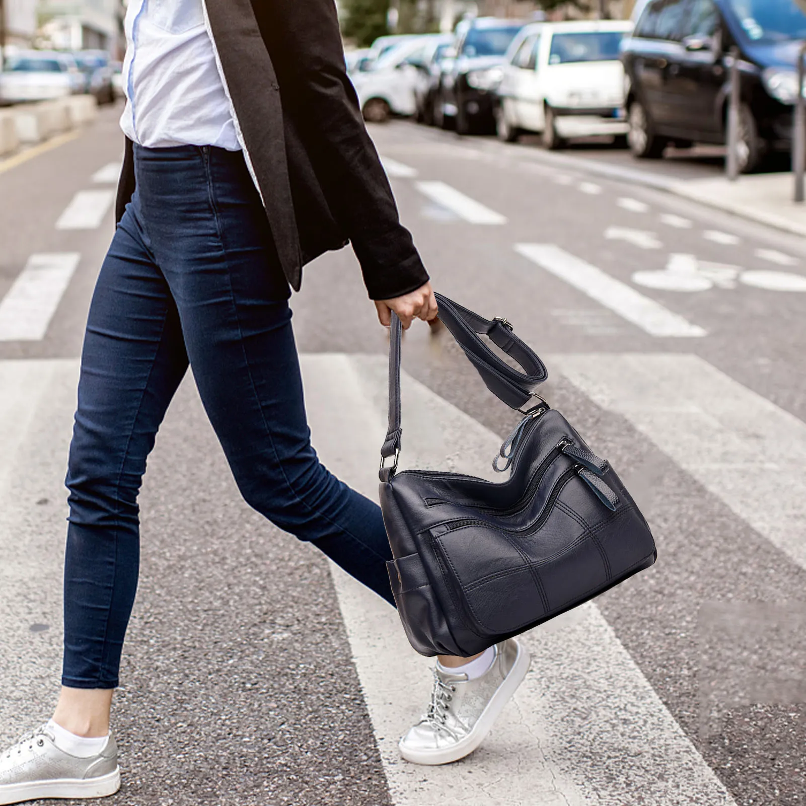 Purses and Handbags for Women Multi Pocket PU Leather Cross Body Bag Large Capacity Shoulder Bags Tote Purses