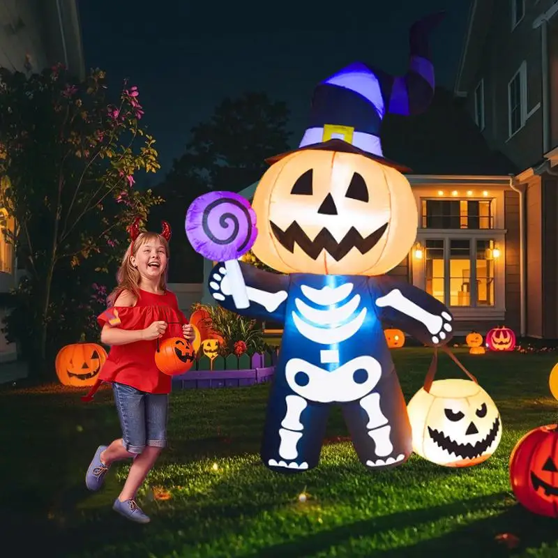 Хэллоуин Призрак Тыква Опора Надувной Декор со Светодиодной Подсветкой Сезонный