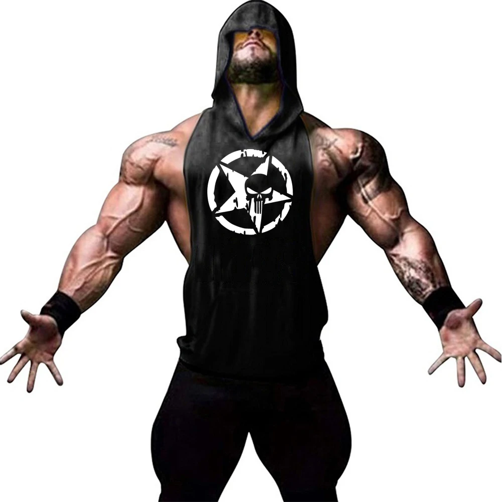 

New Clothing Fashion Tank Tops Men Cotton Hoodie Mens sleeveless shirt Fitness Vest Cross fit Gym Top Slim Casual Summer Hoody