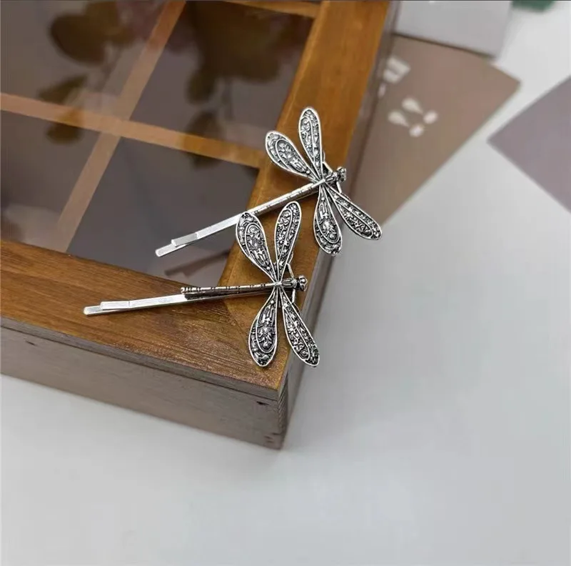 

2023 New Dragonfly Hairstick Retro Simple pastoral Temperament Hair Clip Messy Bangs Side Clip Fairy Hair Accessories For Women